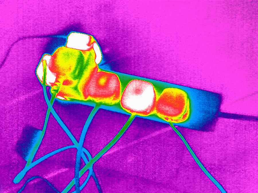 Extension Lead, Thermogram by Tony Mcconnell / Science Photo Library
