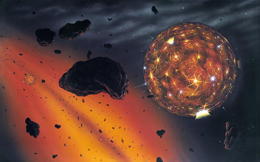 Planetary Formation, Artwork by Richard Bizley / Science Photo Library