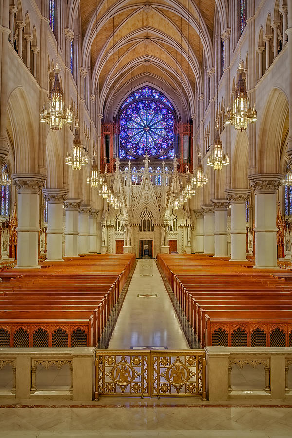 Majestic Cathedral Interior Photograph - Sacred Heart Cathedral Basilica by Susan Candelario