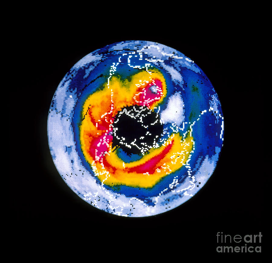 O2 Satellite Map Satellite Map Of Ozone Layer Northern by NASA / Goddard Laboratory for ...