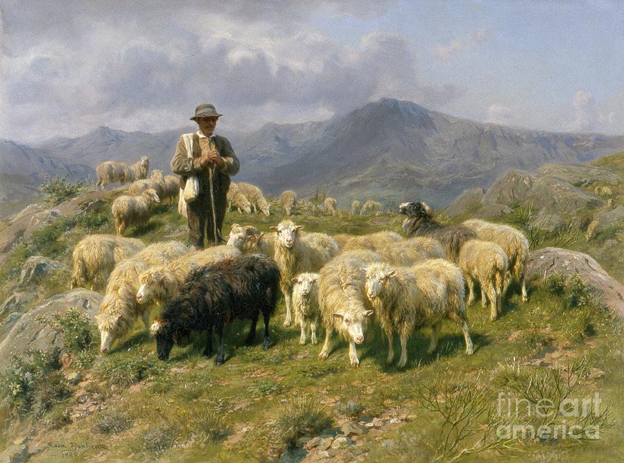 ⌘ Porte-Bonheur ⌘ 様 Shepherd of the Pyrenees Painting by Rosa Bonheur - Metal Posters