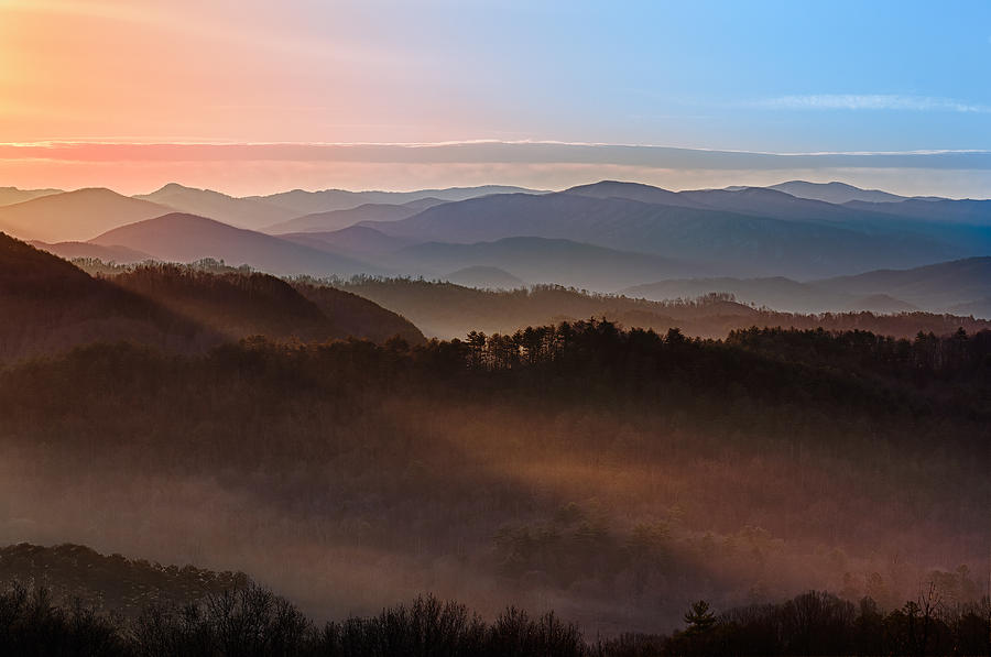 Sunrise over Smoky Mountains Photograph by Steven Heap