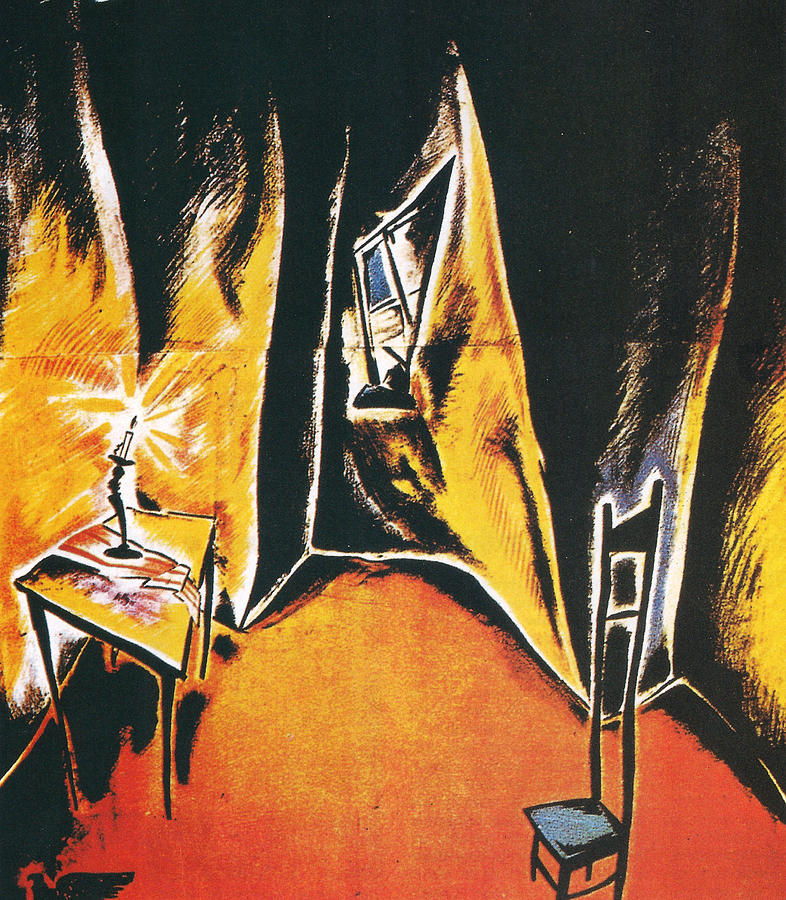 Dimly Lit Surreal Room Digital Art - The Cabinet of Dr Caligari by Georgia Clare