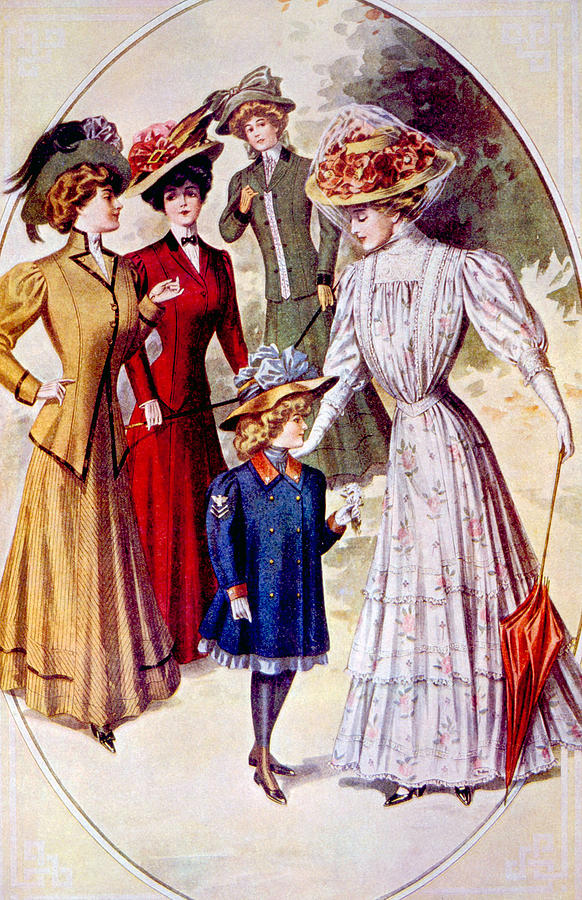 1900s dresses 1900s Edwardian Era Fashion 5x7 Print in 8x10 Mat – The Marble Faun Books &  Gifts main image 0
