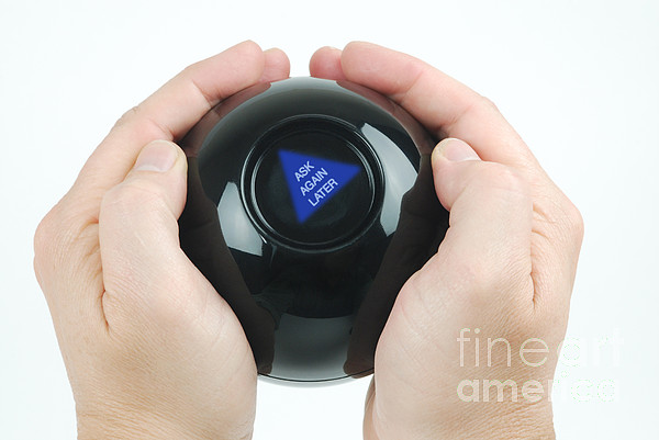 Magic Eight Ball, Ask Again Later Shower Curtain by Photo