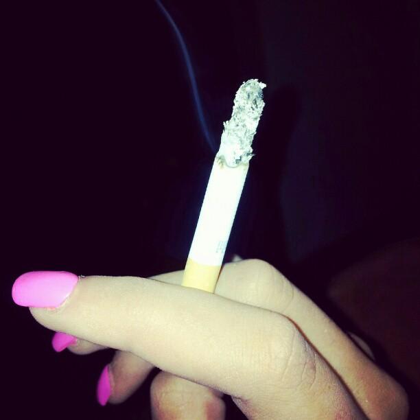 #smoke #pink #nails #cigarette Greeting Card