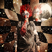 Crazy dancing disco clown on a psychedelic trip Photograph by Jorgo Photography