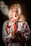 Funny monster woman with bomb. Halloween countdown Photograph by Jorgo Photography