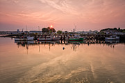 Hazy Sunrise Over The Commercial Pier Portsmouth NH #2 Photograph by Jeff Sinon