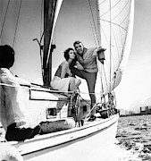 Models On A Sailboat #1 Photograph by Richard Waite