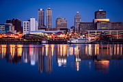 Peoria Illinois Skyline at Night #1 Photograph by Paul Velgos