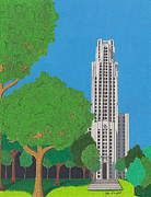The Cathedral of Learning Drawing by John Wiegand