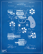 1881 Colt Revolving Fire Arm Patent Artwork - Blueprint Digital Art by Nikki Marie Smith