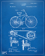1890 Bicycle Patent Artwork - Blueprint Digital Art by Nikki Marie Smith