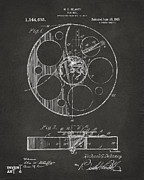 1915 Movie Film Reel Patent Gray Digital Art by Nikki Marie Smith