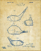 1926 Golf Club Patent Artwork - Vintage Digital Art by Nikki Marie Smith