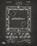 1935 Monopoly Game Board Patent Artwork - Gray Digital Art by Nikki Marie Smith