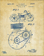 1941 Indian Motorcycle Patent Artwork - Vintage Digital Art by Nikki Marie Smith