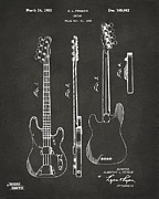1953 Fender Bass Guitar Patent Artwork - Gray Digital Art by Nikki Marie Smith