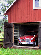 1967 Volvo in Red Sweden Barn Photograph by Mary Lee Dereske