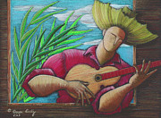 Cancion para mi tierra Painting by Oscar Ortiz