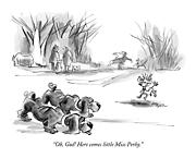 Oh, God! Here Comes Little Miss Perky Drawing by Lee Lorenz