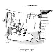 The Strings Are Catgut Drawing by George Booth