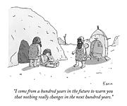 A Caveman Who Has Stepped Out Of A Time Machine Art Print by