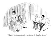 A Couple On A Couch Gesturing To The Terrifying Drawing by Emily Flake