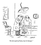 A Doctor Examines A Satanic Mark On A Patient's Drawing by David Sipress