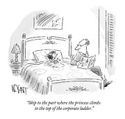 A Father Reads His Daughter A Bedtime Story Drawing by Christopher Weyant