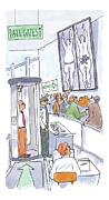 A Man Is Is Held Up By Airport Security Drawing by Michael Crawford