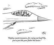 A Mother Pesters Her Son About His Flying Drawing by Farley Katz