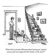 A Mother Speaks To Her Son Drawing by Tom Cheney