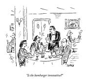 A Waiter Takes Orders At A Restaurant Drawing by David Sipress