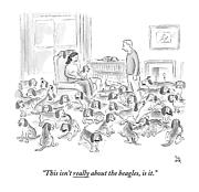 A Wife Surrounded By Beagles Addresses Drawing by Paul Noth