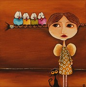 All in a row Painting by Lucia Stewart