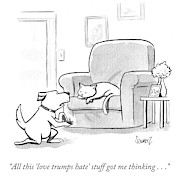 All This Love Trumps Hate Stuff Got Me Thinking Drawing by Benjamin Schwartz