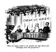 And, Once Again, Thanks To Our Panelists Drawing by Donald Reilly