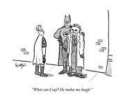 Batman, With His Arm Around The Joker, Speaking Drawing by Robert Leighton