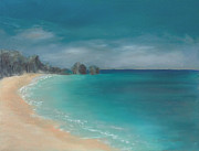 Bermuda beach morning Painting by Carol DENMARK