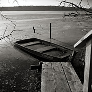 Boat in Ice - Lake Wingra - Madison - WI Photograph by Steven Ralser