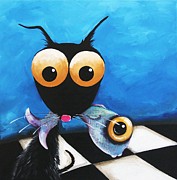 Caught a fish Painting by Lucia Stewart