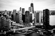 Chicago Aerial Picture of Streeterville in Black and White Photograph by Paul Velgos