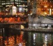 Chicago River at Michigan Avenue Painting by Jeffrey Kolker