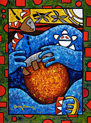 Conga on Fire Painting by Oscar Ortiz