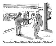 Coronary Bypass!  Upstairs!  Third Floor!  Twelve Drawing by Michael Crawford