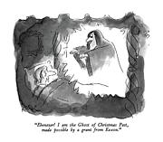 Ebenezer!  I Am The Ghost Of Christmas Drawing by Arnie Levin