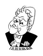 Emmanuel Ax Drawing by Tom Bachtell