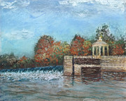Fall on Boathouse Row Painting by Carol DENMARK